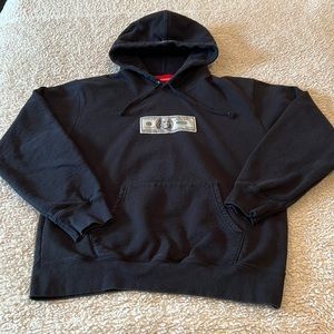 Supreme hooded sweatshirt, men’s, size L, black, 100% cotton